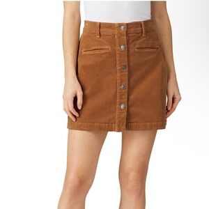NWT 7 for all Mankind Brown Corduroy Button Front Skirt size 24